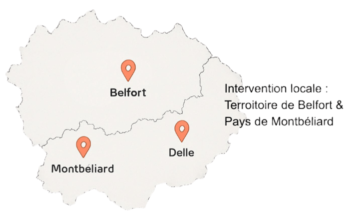 Zone d'intervention : Territoire de Belfort et Pays de Montbéliard
